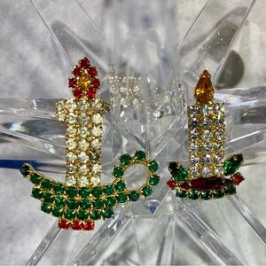 Vintage Christmas Candle Pins